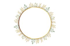 Beautiful watercolor frame with leaves Product Image 1