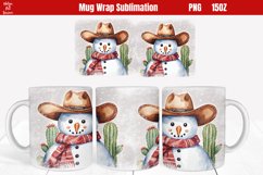 Snowman Cowboy Christmas Mug Wrap 15 oz Sublimation Product Image 1