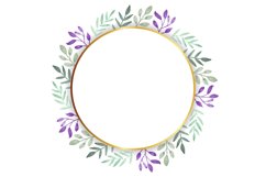 Beautiful watercolor frame with leaves Product Image 1