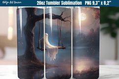 Halloween 20 OZ Skinny Tumbler Sublimation |Ghost PNG Product Image 1