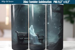 Halloween 20 OZ Skinny Tumbler Sublimation |Ghost PNG Product Image 1