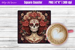 Square Coaster Sublimation | Catherine Skull Product Image 1