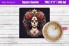 Square Coaster Sublimation | Catherine Skull Product Image 1