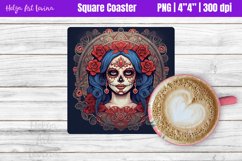 Square Coaster Sublimation | Catherine Skull Product Image 1