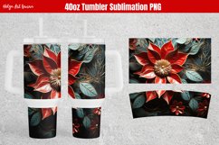40 oz Tumbler Sublimation. Christmas poinsettia Product Image 1