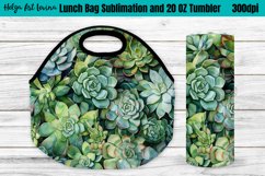 Lunch Bag with Tumbler Wrap | Succulents sublimation Product Image 1