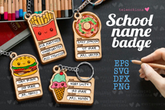 School Name Badge SVG | Back to School Keychain Product Image 1