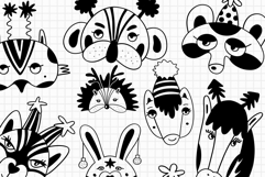 Christmas Mask Hand Drawn Set Product Image 3