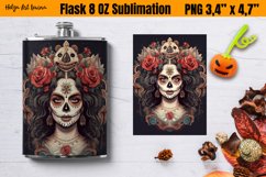 Hip Flask 8 oz Sublimation | Catherine skull Product Image 1