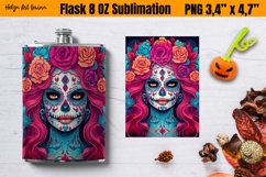 Hip Flask 8 oz Sublimation | Catherine skull Product Image 1