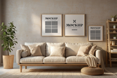 Mockup photo frames in modern living room Product Image 1