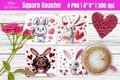 Square Coaster Sublimation | Valentine&#039;s Day Product Image 1