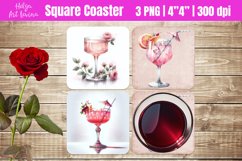 Cocktail Square Coasters PNG Product Image 1