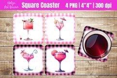 Cocktail Square Coasters PNG Product Image 1