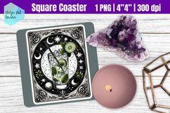 Funny Tarot Card Cocktail | Square Coasters Sublimation Product Image 1