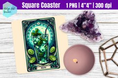 Funny Tarot Card Cocktail | Square Coasters Sublimation Product Image 1