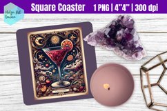 Funny Tarot Card Cocktail | Square Coasters Sublimation Product Image 1