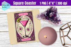 Funny Tarot Card Cocktail | Square Coasters Sublimation Product Image 1