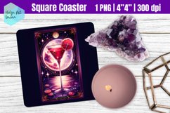 Funny Tarot Card Cocktail | Square Coasters Sublimation Product Image 1