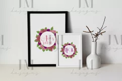 Floral Purple And Pink Circle Wreath PNG Design Product Image 3