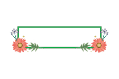 Frame and border horizontal banner with flower and floral Product Image 1