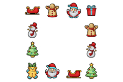 Frame art of christmas holiday isolated on white background Product Image 1