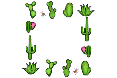 Frame art of green plants cactus isolated on white backgroun Product Image 1