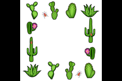 Frame art of green plants cactus isolated on white backgroun Product Image 2