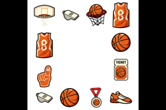 Frame art of sports basketball isolated on white background Product Image 2