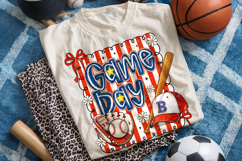 Baseball Coquette Bow Game Day PNG, Baseball Mama PNG Product Image 2