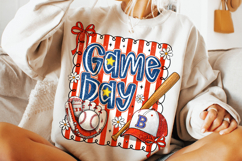 Baseball Coquette Bow Game Day PNG, Baseball Mama PNG Product Image 4