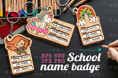 School Name Badge SVG | Back to School Keychain Product Image 1