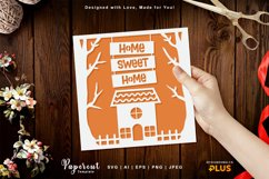 Home Sweet Home with Big Tree Trunk Papercut Product Image 1