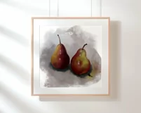 Pears sublimation design. Pear PNG. Fruit clipart. Painting Product Image 5