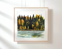 Watercolor autumn landscape clipart. Fall Sublimation PNG Product Image 4