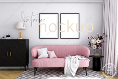 Mock up, Frame mockup in interior, Living room Mockup Product Image 1