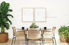 Frame Mockup In Living Room, PSD JPG PNG Product Image 1