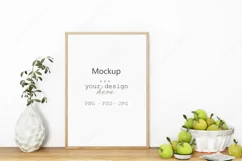 Framed mockup in Kitchen room, Mockup PSD JPG PNG Product Image 1