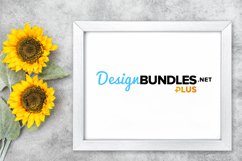 Frame mockup with sunflowers decoration