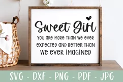 Sweet Girl Quote | Nursery Decor SVG | Baby SVG Product Image 1