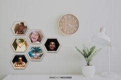 hexagon realistic frame photo logo mockup psd Product Image 1