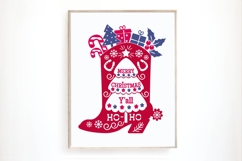 Cowboy Christmas SVG cut file Happy Merry Christmas Y&#039;all Product Image 4