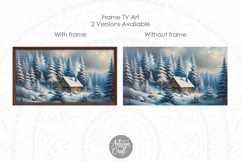Winter Christmas Frame Tv Art, cottage in the forest Product Image 2