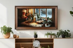 Christmas Frame TV art, Santa milk, cookie , letter to Santa Product Image 2