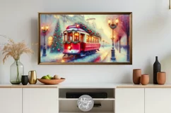 Christmas Frame TV art, Christmas tram, Christmas streetcar Product Image 3