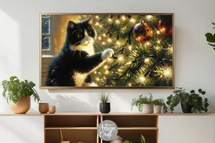 Christmas cat Frame TV art, Christmas cat art, funny cat Product Image 2