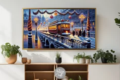 Christmas Frame TV art, Christmas Streetcar Frame TV art Product Image 3