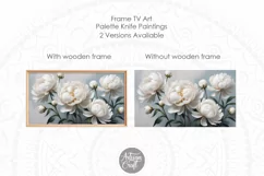 Peony flowers frame TV art, peonies painting Product Image 2