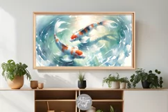 Koi fish watercolor painting, Frame Tv Art Koi, Frame Tv Art Product Image 4