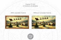 Christmas Frame TV art, Santa Sleigh, Santa flying, reindeer Product Image 2